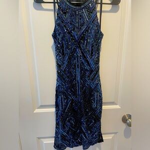 Xs Parker blue sequin dress